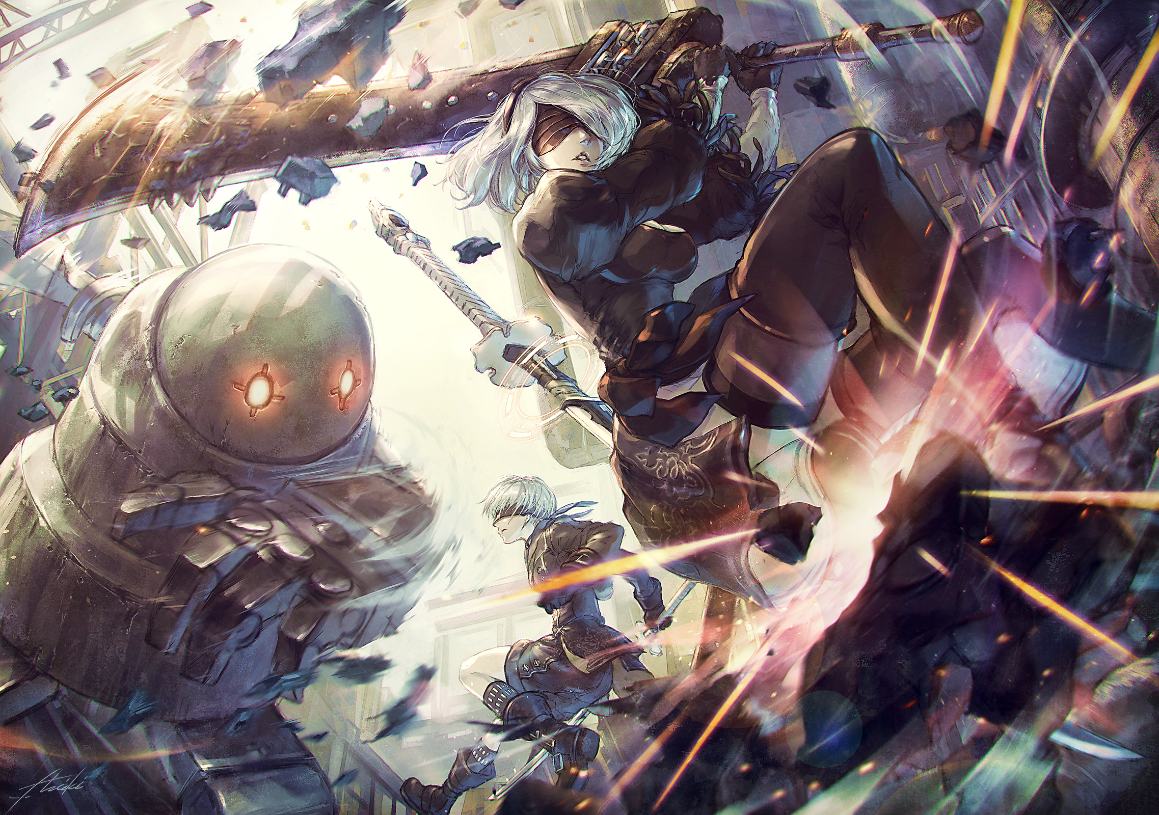 Yorha No 2 Type B And Yorha No 9 Type S Nier And 1 More Drawn By Lira Mist Danbooru