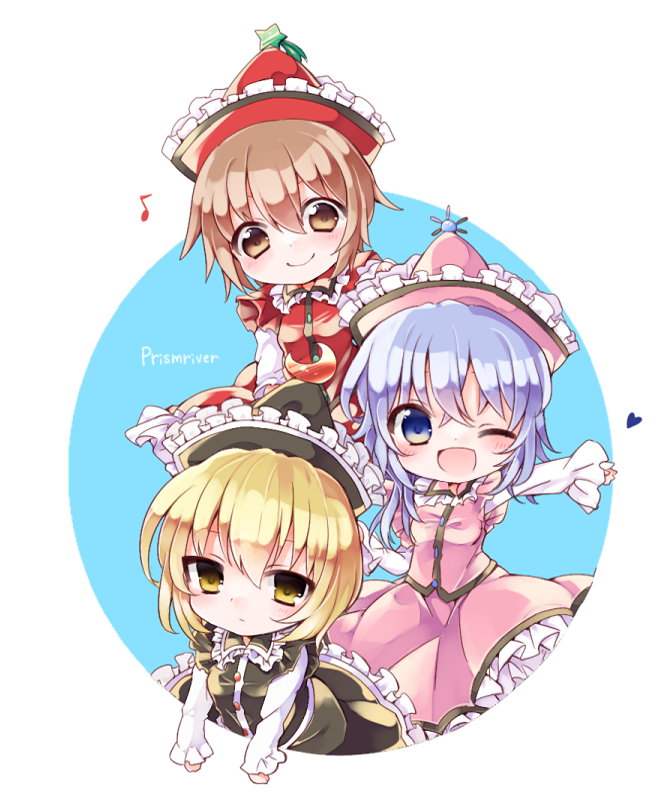 lunasa prismriver, merlin prismriver, and lyrica prismriver (touhou) drawn by yukimiya_(parupunta)