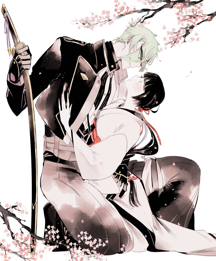 saniwa, female saniwa, and hizamaru (touken ranbu) drawn by suzuen