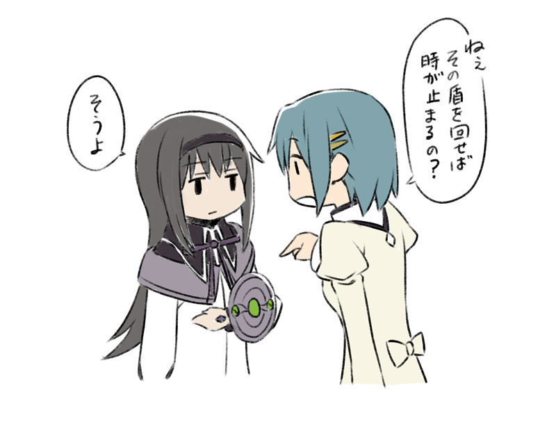 akemi homura and miki sayaka (mahou shoujo madoka magica) drawn by oda_takayuki