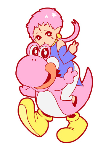 yoshi, ena, and pink yoshi (fire emblem and 2 more) drawn by tsuko_(25mnts)