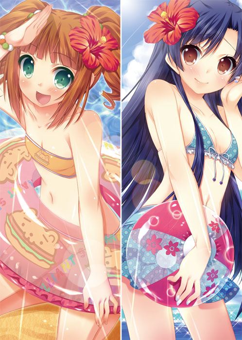 kisaragi chihaya and takatsuki yayoi (idolmaster and 1 more) drawn by mitsumomo_mamu