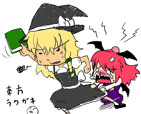 kirisame marisa and koakuma (touhou) drawn by sho_(shirojiro_kuroguro)