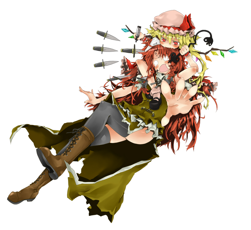 flandre scarlet and hong meiling (touhou) drawn by koge-owl