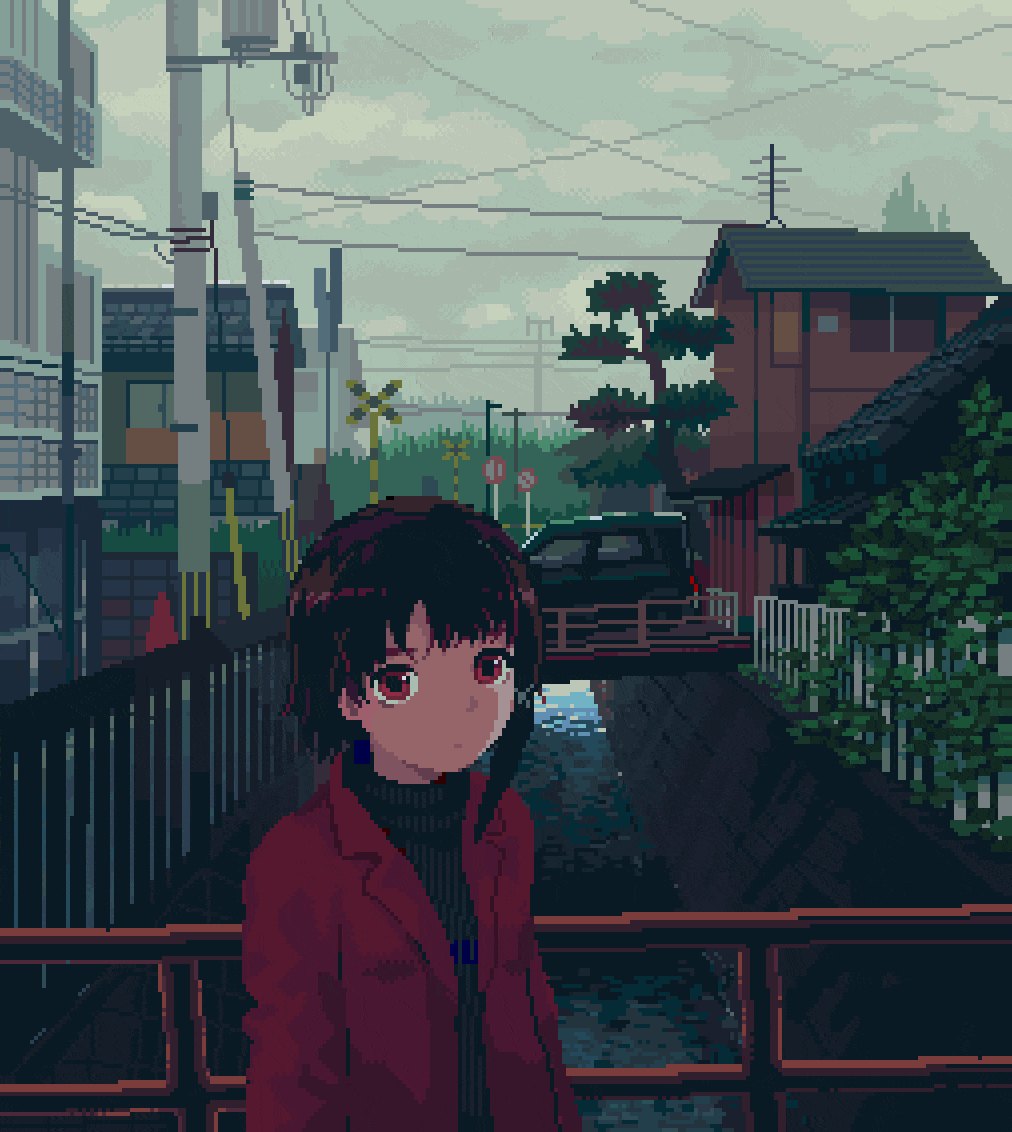 iwakura lain (serial experiments lain) drawn by toyoi_yuuta