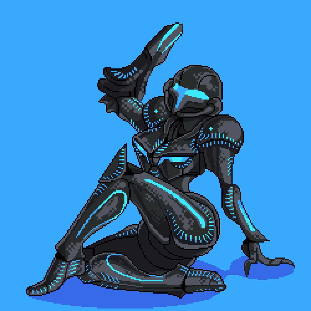 dark samus (metroid and 1 more) drawn by g_(jiskeyjasket)
