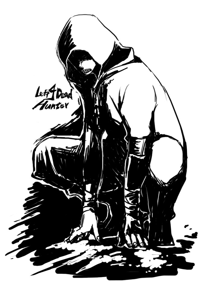hunter (left 4 dead and 1 more) drawn by swan_(doesu)