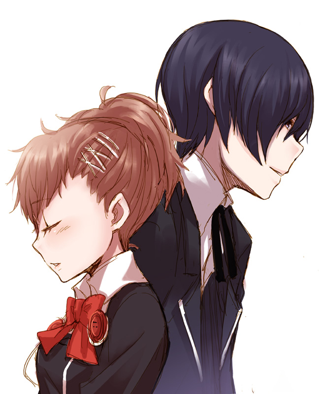yuuki makoto and shiomi kotone (persona and 2 more) drawn by ayakura_juu
