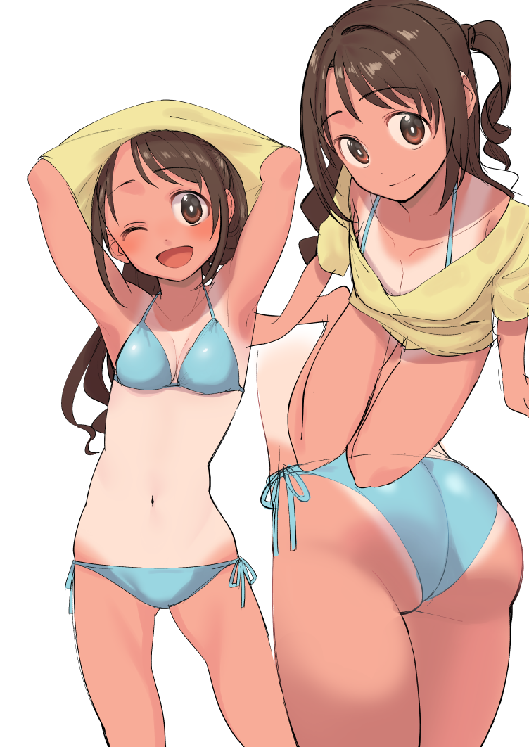 shimamura uzuki (idolmaster and 1 more) drawn by buta_tsuzumi and yoshiwo_(kanikama)