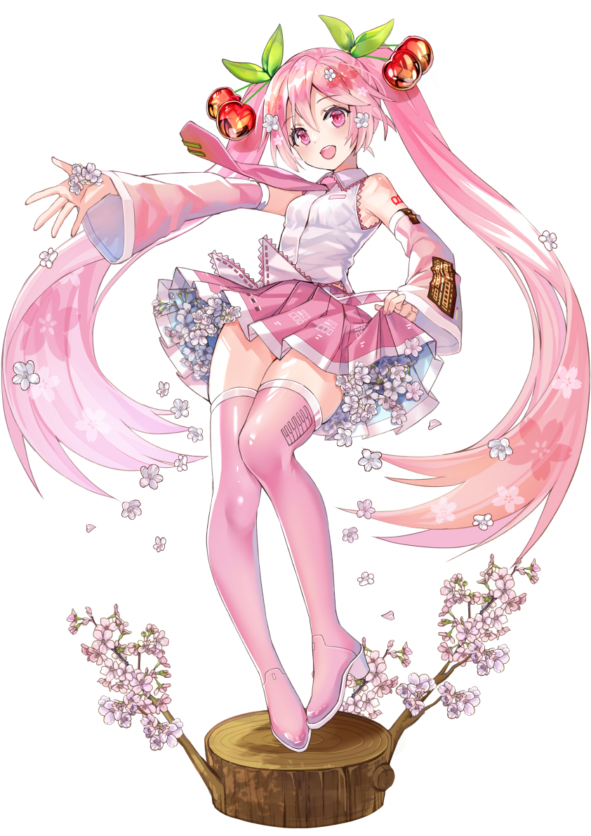 hatsune miku and sakura miku (vocaloid) drawn by jin_young-in