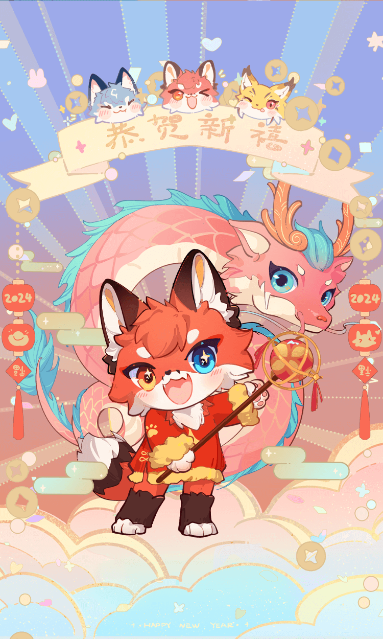 river, felice, and caesar (fluffy land) drawn by kikugawa_ru