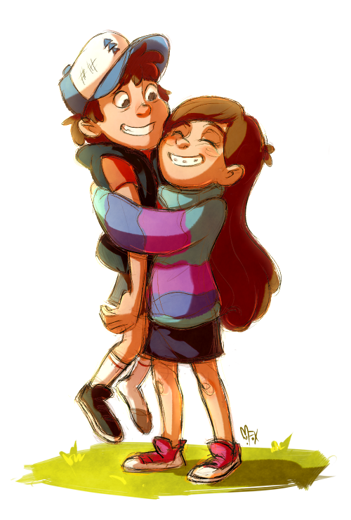 mabel pines and dipper pines (gravity falls) drawn by mistrel-fox