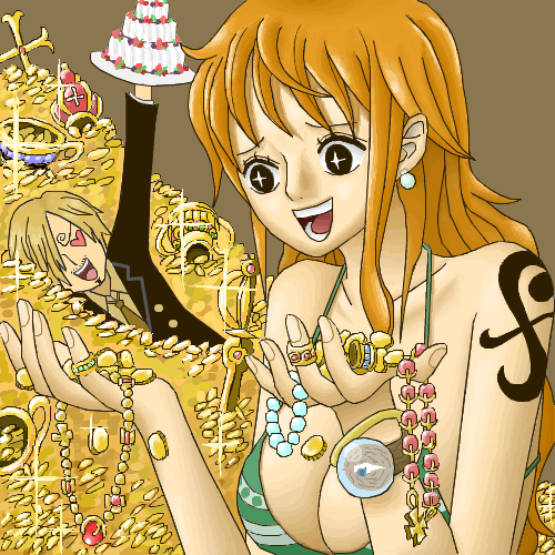 nami and sanji (one piece) drawn by kyo_(pixiv2376063)