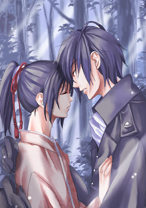 yukimura chizuru and saitou hajime (hakuouki shinsengumi kitan) drawn by yoshiki_(0508)