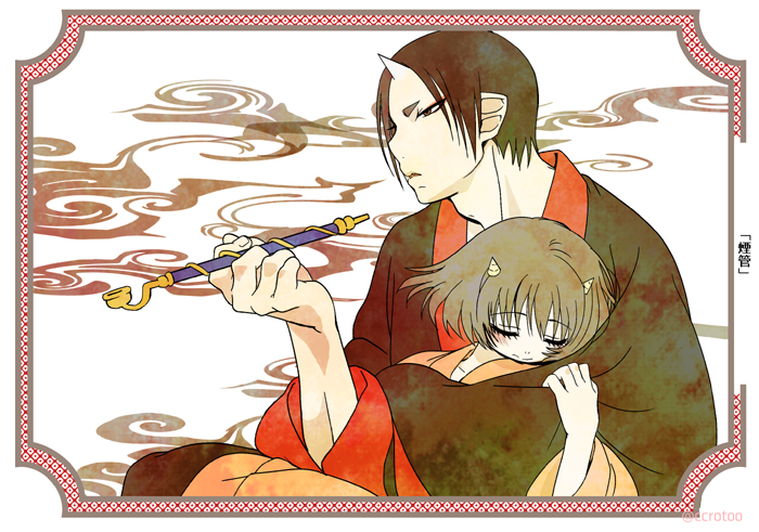 hoozuki and peach maki (hoozuki no reitetsu) drawn by e-0057