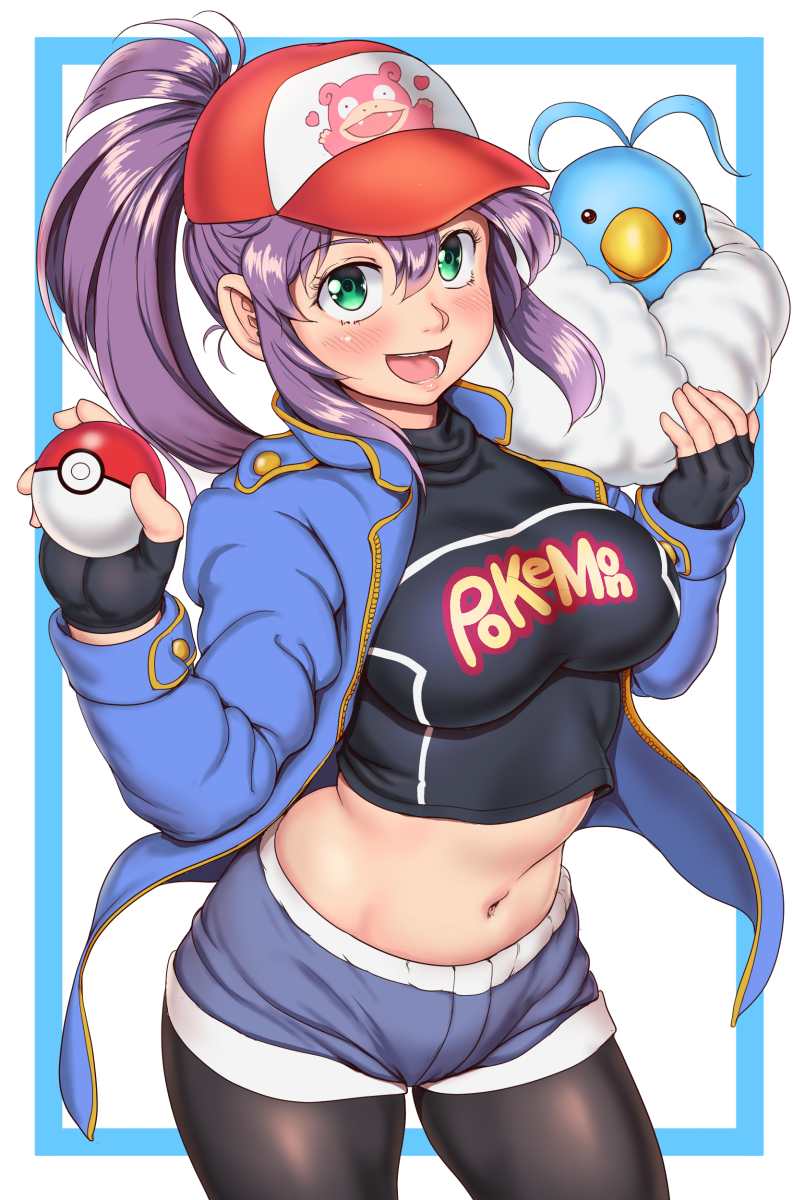 swablu, female protagonist, and slowpoke (pokemon and 1 more) drawn by orizen