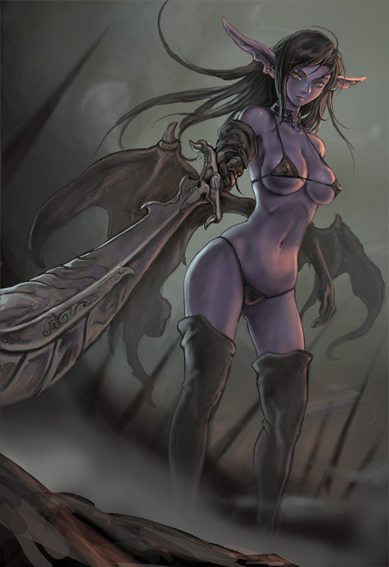 player character (warcraft and 1 more) drawn by neongun