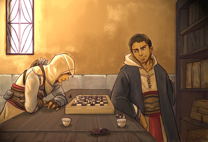altair ibn la-ahad and malik al-sayf (assassin's creed) drawn by toro_(sora-ne)