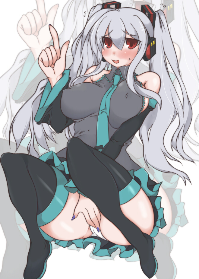 hatsune miku and yowane haku (vocaloid) drawn by niwakaame_(amayadori)