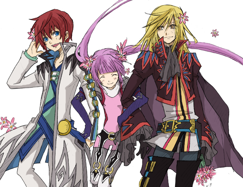 sophie, asbel lhant, and richard (tales of and 1 more) drawn by sajiichino