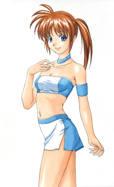 takamachi nanoha (lyrical nanoha and 3 more) drawn by fukuoka_katsumi