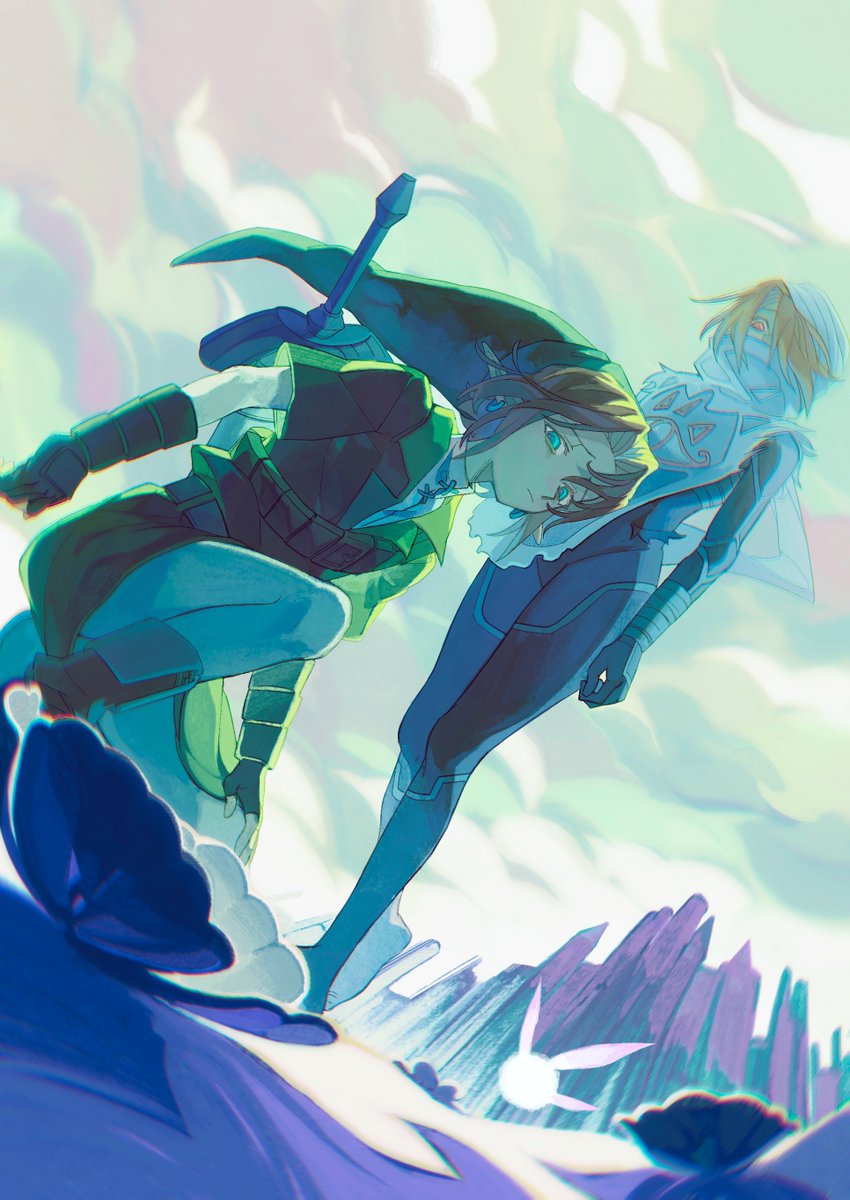 link, sheik, and navi (the legend of zelda and 1 more) drawn by celiahoodcat