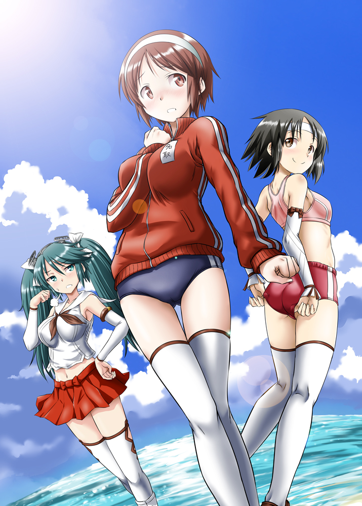 isuzu, nagara, and natori (kantai collection) drawn by masamurai