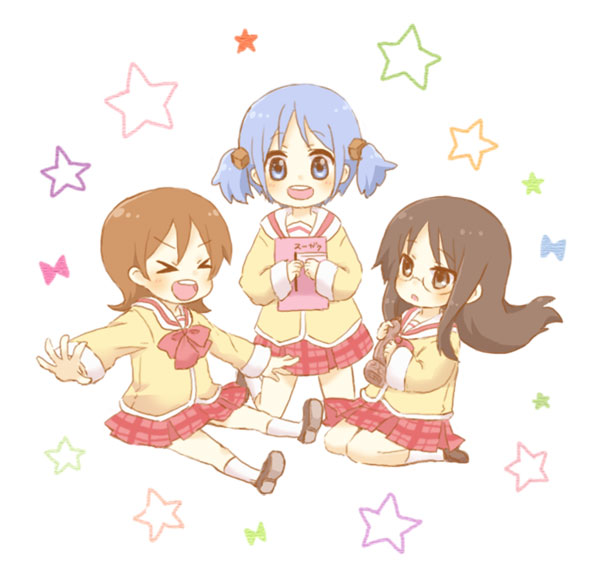 naganohara mio, aioi yuuko, and minakami mai (nichijou) drawn by 83kuma