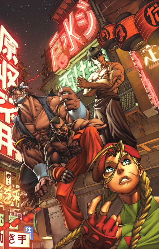cammy white, dee jay, fei long, and thunder hawk (street fighter and 1 more) drawn by mark_brooks