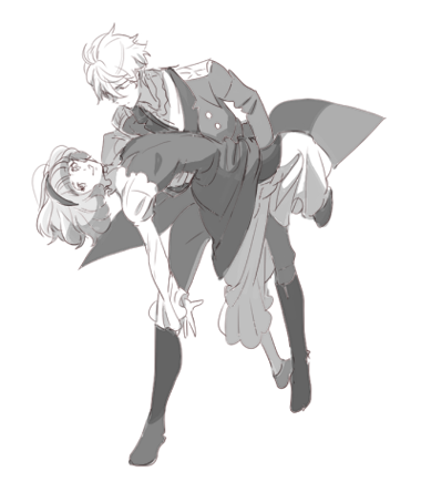 slaine troyard and lemrina vers envers (aldnoah.zero) drawn by meshi_yori_yado
