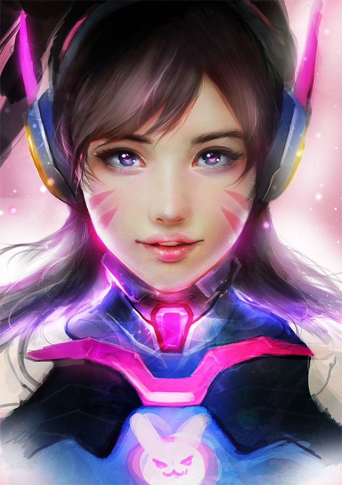 d.va (overwatch and 1 more) drawn by muju