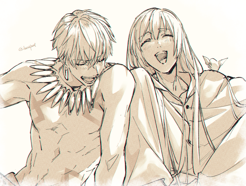 gilgamesh and enkidu (fate and 1 more) drawn by lunapont