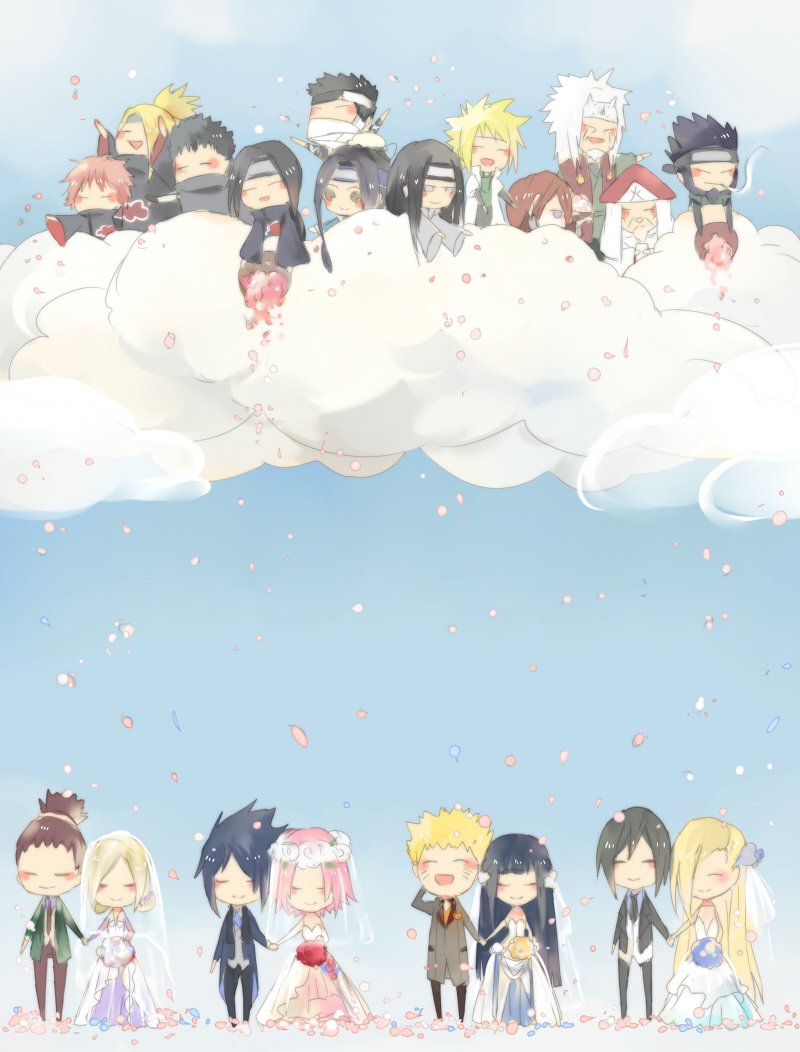 haruno sakura, uzumaki naruto, hyuuga hinata, uchiha sasuke, yamanaka ino, and 15 more (naruto and 1 more) drawn by lan.c