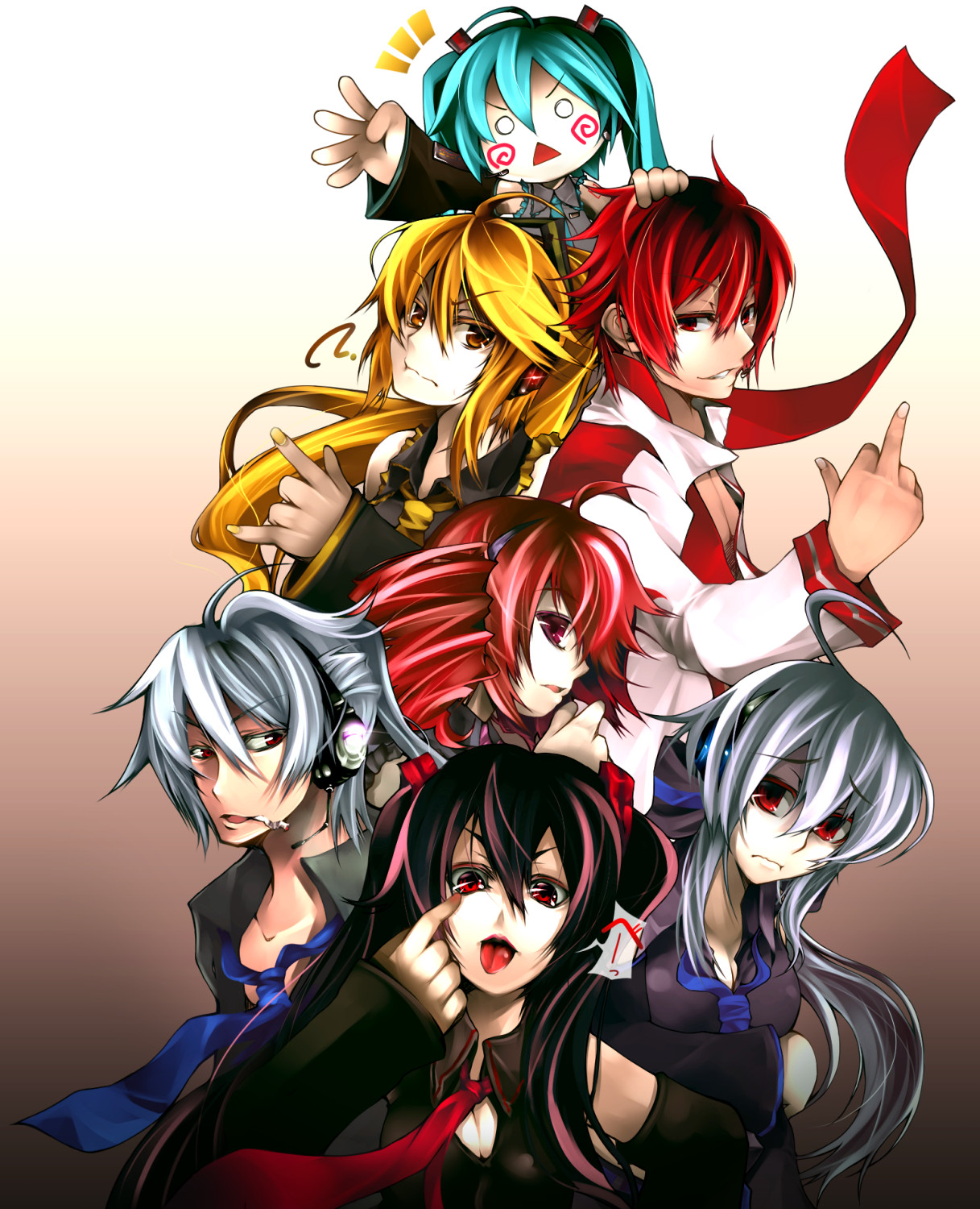 Yowane Haku Kasane Teto Akita Neru Hachune Miku Zatsune Miku And 2 More Vocaloid And 1 More Drawn By Serizawa Mutsuki Danbooru