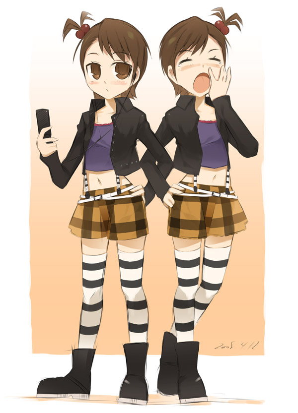 futami mami and futami ami (idolmaster and 1 more) drawn by noripachi
