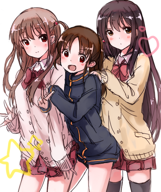 atarashi ako, takakamo shizuno, and matsumi kuro (saki and 1 more) drawn by kirisawa_saki