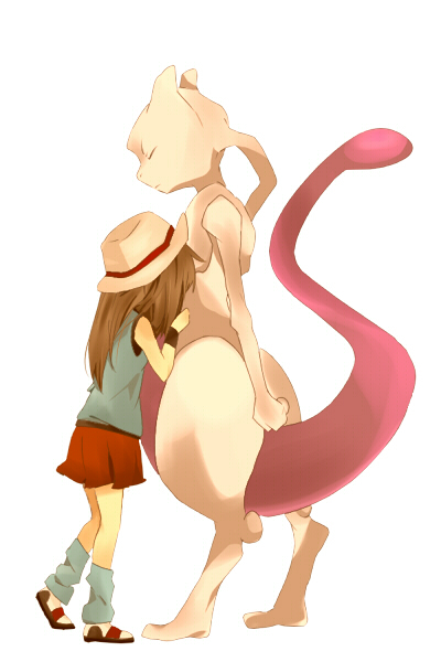 leaf and mewtwo (pokemon and 1 more) drawn by bukiko