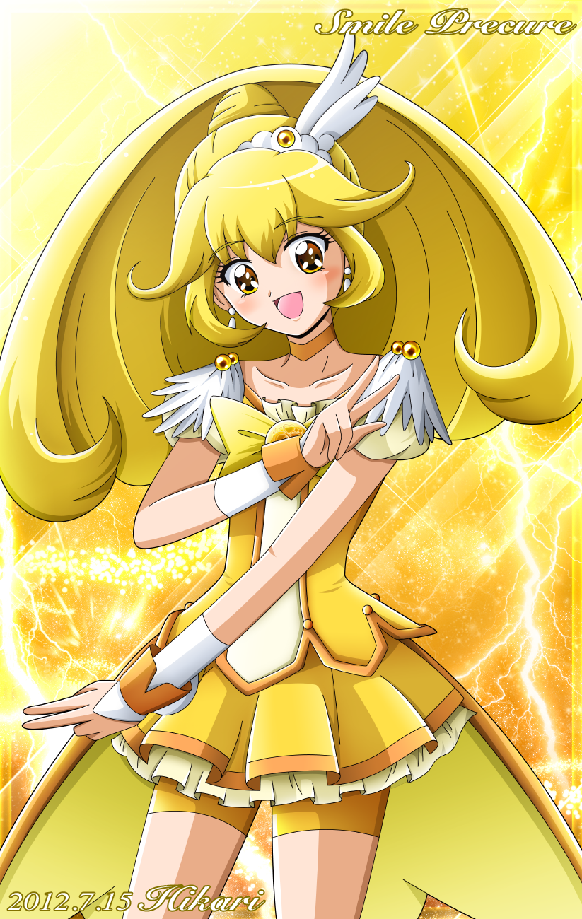 kise yayoi and cure peace (precure and 1 more) drawn by hikari_(hikari_no_kobako)