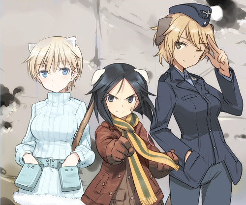 nikka edvardine katajainen, kanno naoe, and waltrud krupinski (world witches series and 1 more) drawn by shimada_fumikane