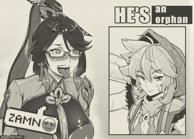 xianyun and razor (genshin impact) drawn by tyrone
