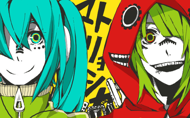 hatsune miku and gumi (vocaloid and 1 more) drawn by nari-ham