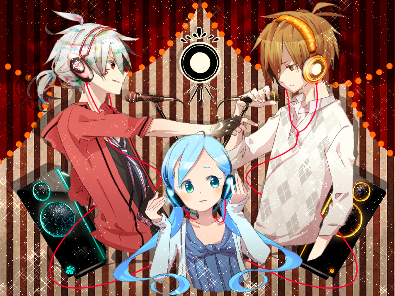 kunagisa tomo, ii-chan, and zerozaki hitoshiki (zaregoto series) drawn by hii_(hii101)