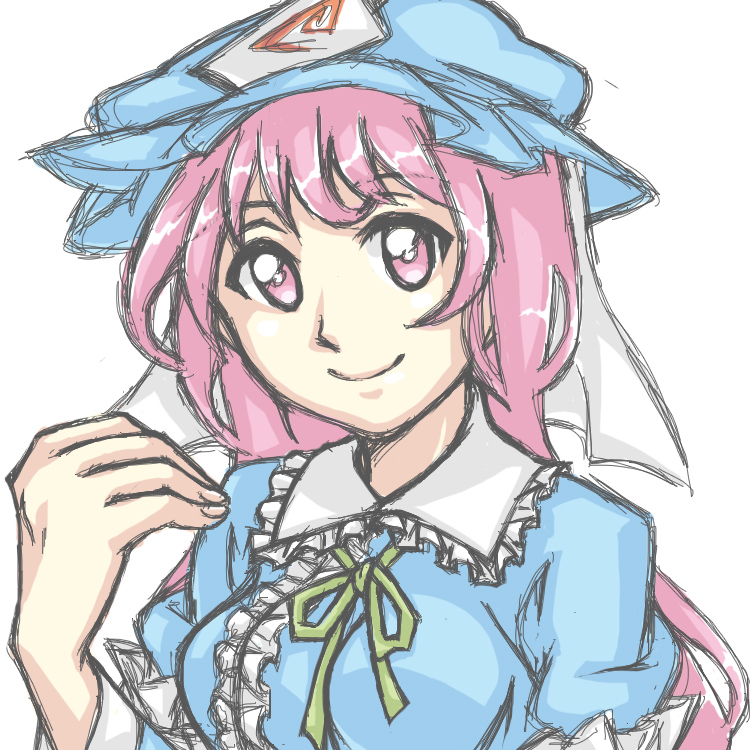 saigyouji yuyuko (touhou) drawn by yuusha-chan_(gassaku_no_hito)