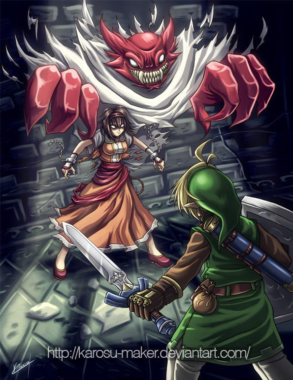 link and blind the thief (the legend of zelda and 1 more) drawn by karosu_maker
