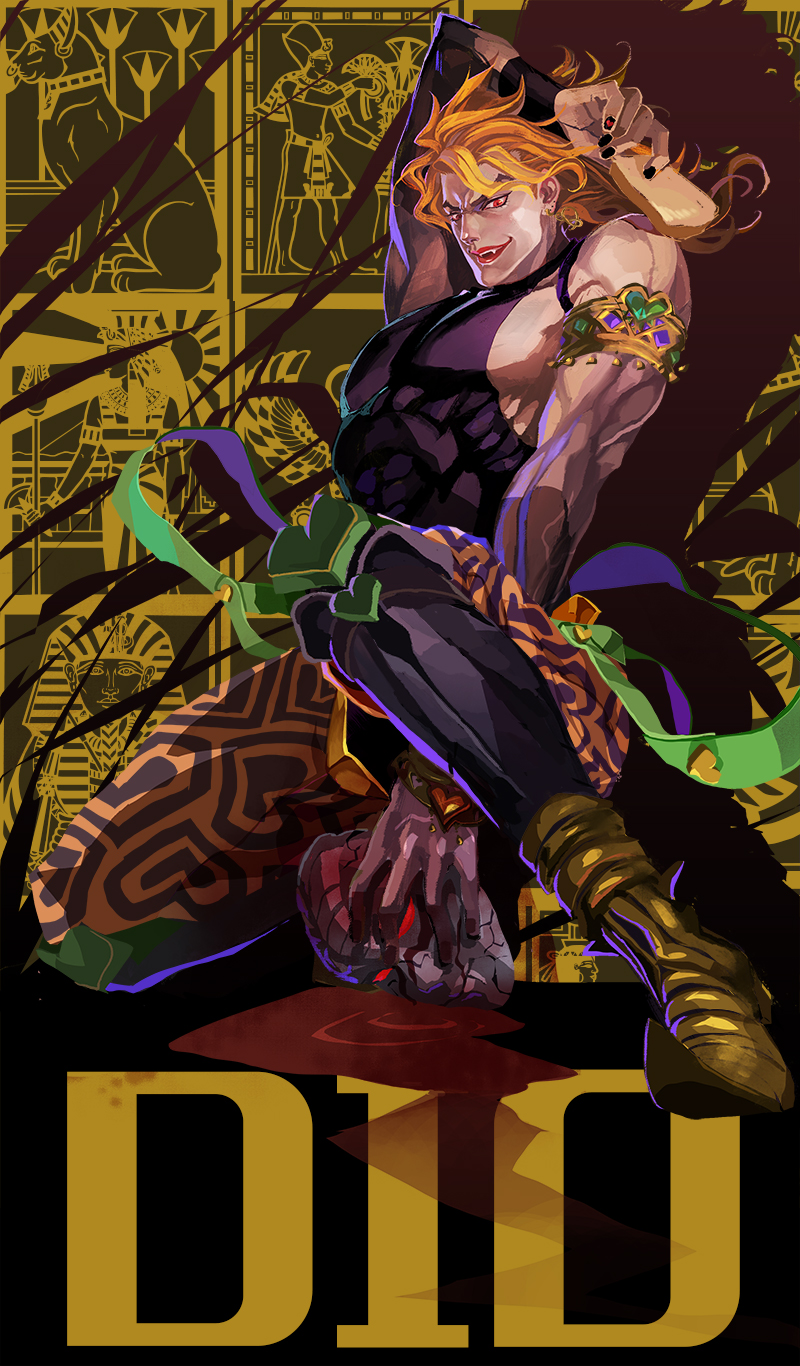 dio brando (jojo no kimyou na bouken and 1 more) drawn by csc