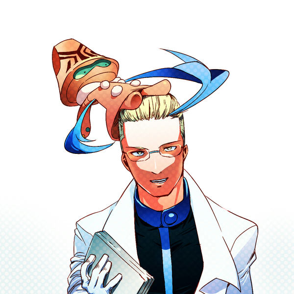 colress and beheeyem (pokemon and 1 more) drawn by yojio_(2188)