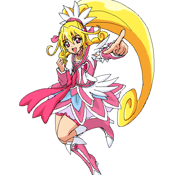 aida mana and cure heart (precure and 1 more) drawn by ankara_(ko_ruto3)