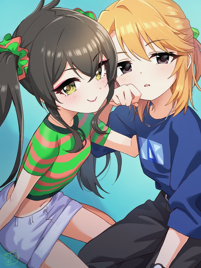 yuuki haru and matoba risa (idolmaster and 2 more) drawn by euphoniummatsu