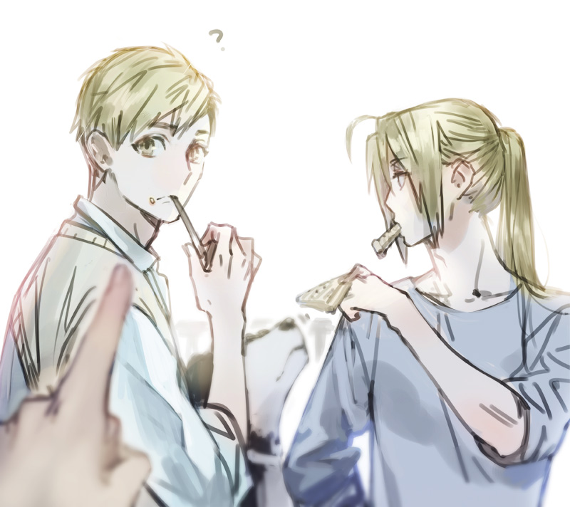 edward elric, alphonse elric, and den (fullmetal alchemist) drawn by naoko_(naonocoto)