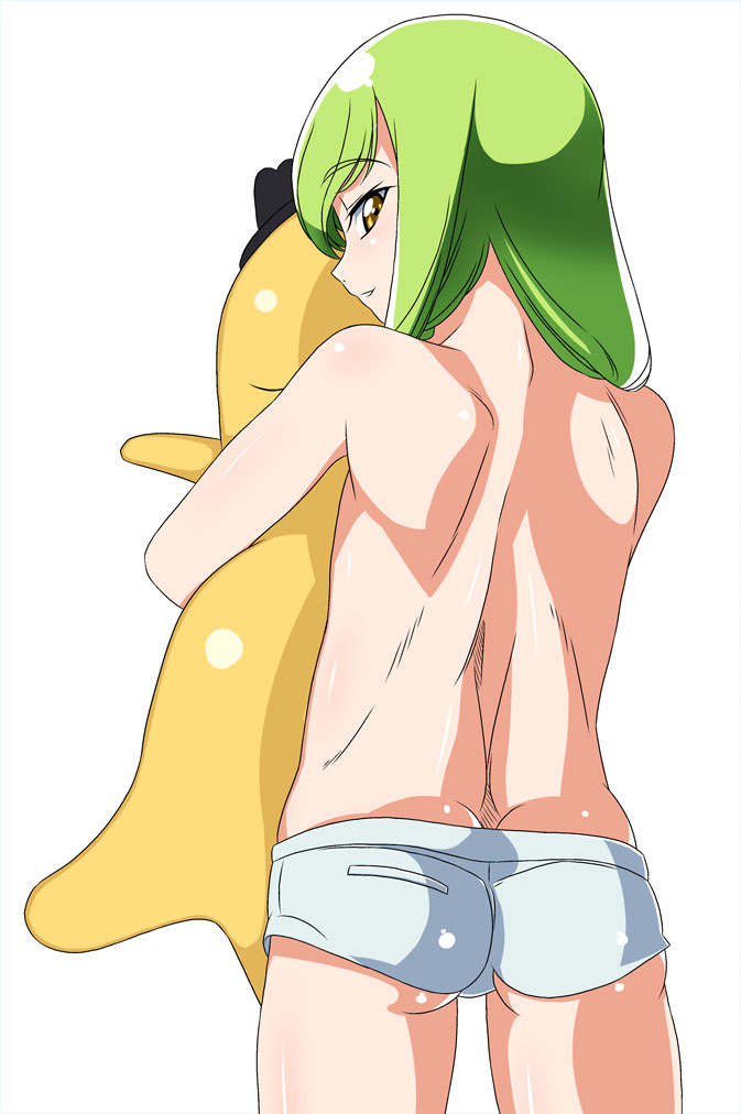 c.c. and cheese-kun (code geass and 1 more) drawn by saga_inu